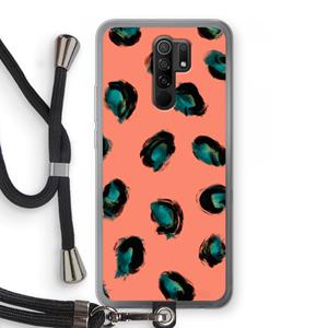 CaseCompany Pink Cheetah: Xiaomi Redmi 9 Transparant Hoesje met koord
