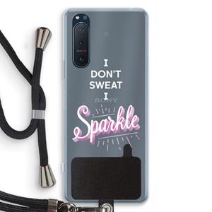 CaseCompany Sparkle quote: Sony Xperia 5 II Transparant Hoesje met koord