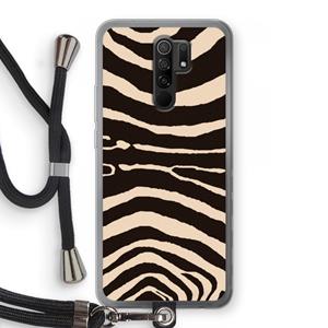 CaseCompany Arizona Zebra: Xiaomi Redmi 9 Transparant Hoesje met koord