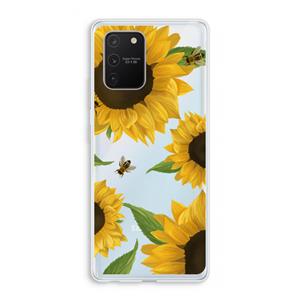 CaseCompany Sunflower and bees: Samsung Galaxy S10 Lite Transparant Hoesje