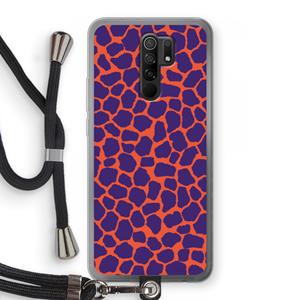 CaseCompany Purple Giraffe: Xiaomi Redmi 9 Transparant Hoesje met koord