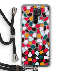 CaseCompany Colored Giraffe: Xiaomi Redmi 9 Transparant Hoesje met koord