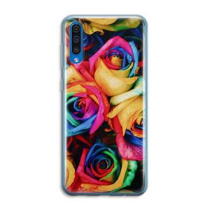 CaseCompany Neon bloemen: Samsung Galaxy A50 Transparant Hoesje