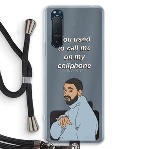 CaseCompany Hotline bling: Sony Xperia 5 II Transparant Hoesje met koord