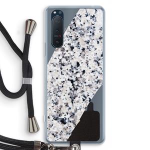 CaseCompany Gespikkelde marmer: Sony Xperia 5 II Transparant Hoesje met koord