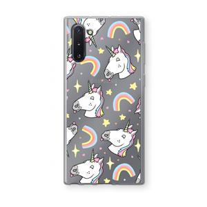 CaseCompany Rainbow Unicorn: Samsung Galaxy Note 10 Transparant Hoesje
