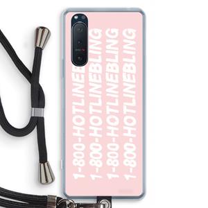 CaseCompany Hotline bling pink: Sony Xperia 5 II Transparant Hoesje met koord