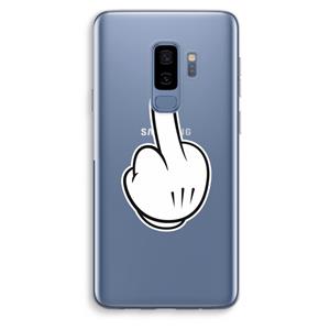 CaseCompany Middle finger black: Samsung Galaxy S9 Plus Transparant Hoesje
