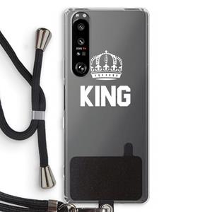 CaseCompany King zwart: Sony Xperia 1 III Transparant Hoesje met koord