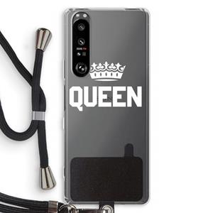 CaseCompany Queen zwart: Sony Xperia 1 III Transparant Hoesje met koord