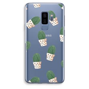 CaseCompany Cactusprint roze: Samsung Galaxy S9 Plus Transparant Hoesje