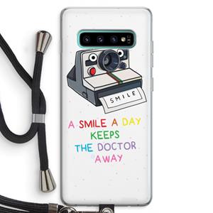 CaseCompany Smile: Samsung Galaxy S10 Plus Transparant Hoesje met koord