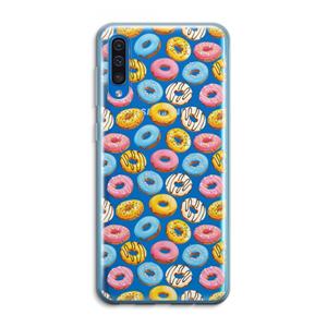 CaseCompany Pink donuts: Samsung Galaxy A50 Transparant Hoesje