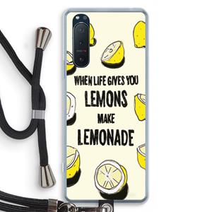 CaseCompany Lemonade: Sony Xperia 5 II Transparant Hoesje met koord