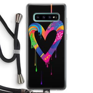 CaseCompany Melts My Heart: Samsung Galaxy S10 Plus Transparant Hoesje met koord