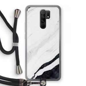 CaseCompany Elegante marmer: Xiaomi Redmi 9 Transparant Hoesje met koord