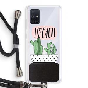 CaseCompany I love cacti: Samsung Galaxy A71 Transparant Hoesje met koord