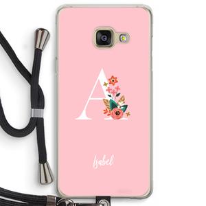 CaseCompany Pink Bouquet: Samsung Galaxy A3 (2016) Transparant Hoesje met koord