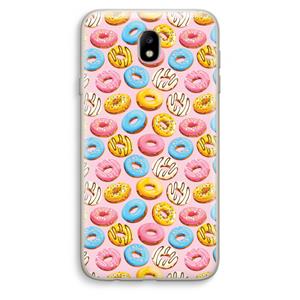 CaseCompany Pink donuts: Samsung Galaxy J7 (2017) Transparant Hoesje