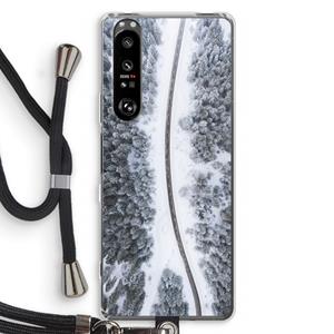 CaseCompany Snøfall: Sony Xperia 1 III Transparant Hoesje met koord