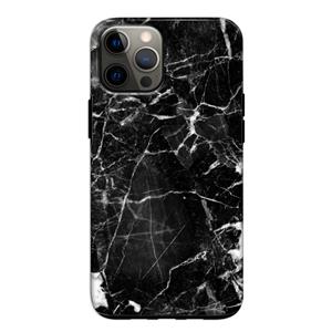 CaseCompany Zwart Marmer 2: iPhone 12 Pro Tough Case