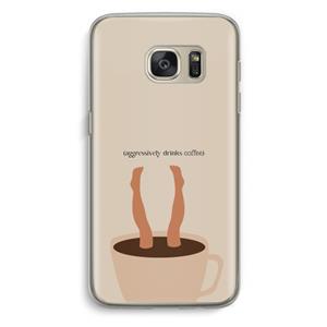CaseCompany Aggressively drinks coffee: Samsung Galaxy S7 Transparant Hoesje