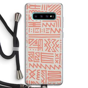 CaseCompany Marrakech Pink: Samsung Galaxy S10 Plus Transparant Hoesje met koord