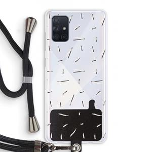 CaseCompany Hipster stripes: Samsung Galaxy A71 Transparant Hoesje met koord