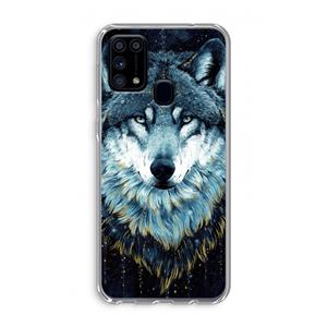 CaseCompany Darkness Wolf: Samsung Galaxy M31 Transparant Hoesje