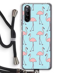 CaseCompany Anything Flamingoes: Sony Sony Xperia 10 III Transparant Hoesje met koord