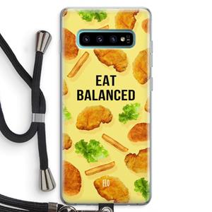 CaseCompany Eat Balanced: Samsung Galaxy S10 Plus Transparant Hoesje met koord