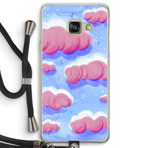 CaseCompany Roze wolken met vogels: Samsung Galaxy A3 (2016) Transparant Hoesje met koord