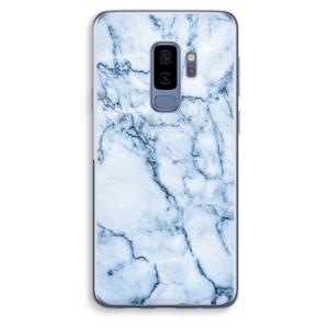 CaseCompany Blauw marmer: Samsung Galaxy S9 Plus Transparant Hoesje