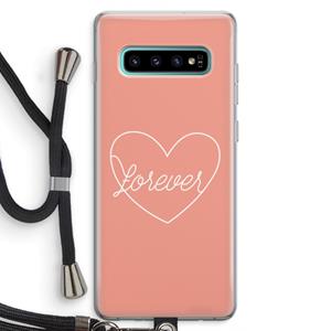 CaseCompany Forever heart: Samsung Galaxy S10 Plus Transparant Hoesje met koord