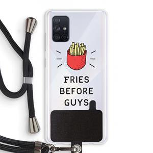 CaseCompany Fries before guys: Samsung Galaxy A71 Transparant Hoesje met koord