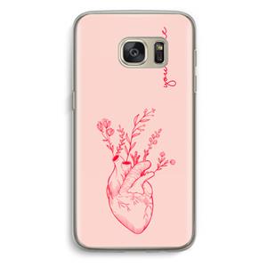 CaseCompany Blooming Heart: Samsung Galaxy S7 Transparant Hoesje