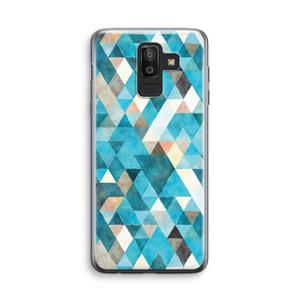 CaseCompany Gekleurde driehoekjes blauw: Samsung Galaxy J8 (2018) Transparant Hoesje