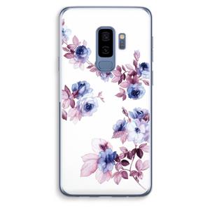 CaseCompany Waterverf bloemen: Samsung Galaxy S9 Plus Transparant Hoesje