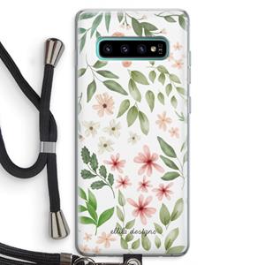CaseCompany Botanical sweet flower heaven: Samsung Galaxy S10 Plus Transparant Hoesje met koord