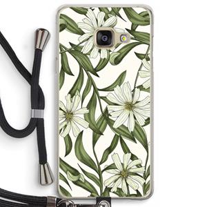 CaseCompany Wit bloemenpatroon: Samsung Galaxy A3 (2016) Transparant Hoesje met koord
