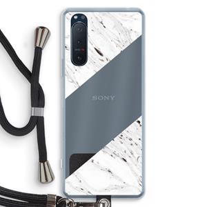 CaseCompany Biggest stripe: Sony Xperia 5 II Transparant Hoesje met koord