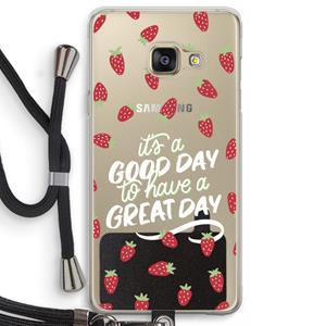 CaseCompany Don't forget to have a great day: Samsung Galaxy A3 (2016) Transparant Hoesje met koord
