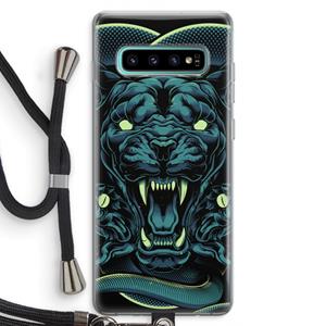 CaseCompany Cougar and Vipers: Samsung Galaxy S10 Plus Transparant Hoesje met koord