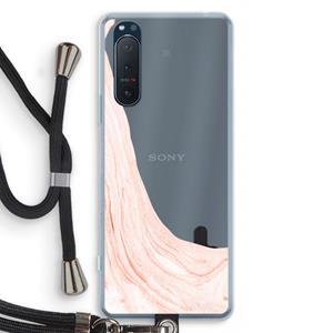 CaseCompany Peach bath: Sony Xperia 5 II Transparant Hoesje met koord