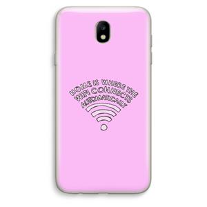 CaseCompany Home Is Where The Wifi Is: Samsung Galaxy J7 (2017) Transparant Hoesje