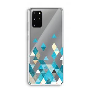 CaseCompany Gekleurde driehoekjes blauw: Samsung Galaxy S20 Plus Transparant Hoesje