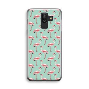 CaseCompany Flamingoprint groen: Samsung Galaxy J8 (2018) Transparant Hoesje