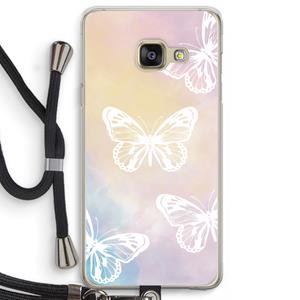 CaseCompany White butterfly: Samsung Galaxy A3 (2016) Transparant Hoesje met koord