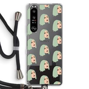 CaseCompany King Kylie: Sony Xperia 1 III Transparant Hoesje met koord