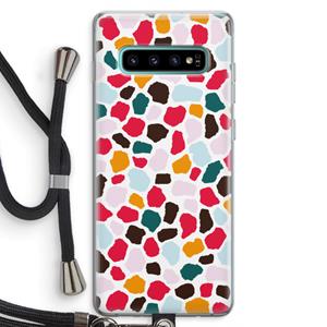 CaseCompany Colored Giraffe: Samsung Galaxy S10 Plus Transparant Hoesje met koord